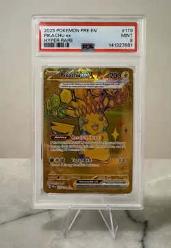 Pokemon Pikachu EX Prismatic Evolutions Hyper Rare 179/131 PSA 9 - Image 1