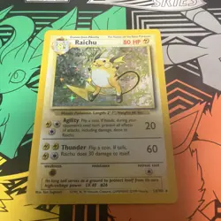 Pokemon Wizards Raichu 14/102 Base Set 1st Edition Holo Rare 1999 English 80HP - Image 1