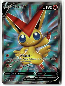 Victini V ⭐ 144/163 Holo Ultra Rare Battle Styles 2021 Pokemon NM - Image 1