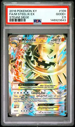 2016 POKEMON XY STEAM SIEGE #109 FULL ART/M STEELIX EX PSA 2.5 - Image 1