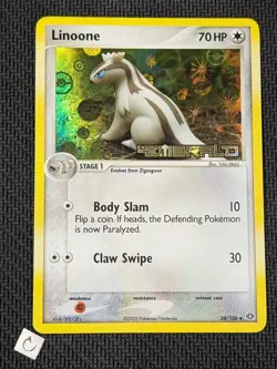 Linoone 34/106 - ex Emerald Stamped Reverse Holo Pokemon TCG LP Yuka Morii - Image 1