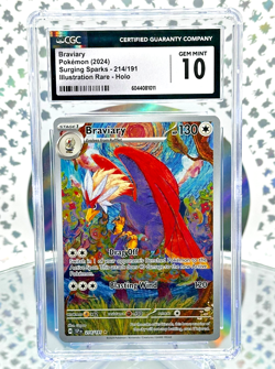 CGC 10 Braviary 214/191 Surging Sparks Full Art Illustration Rare Pokemon Card - Image 1