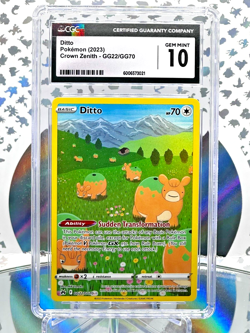 CGC 10 Ditto GG22/GG70 Crown Zenith Secret Illustration Rare Pokemon Card - Image 1