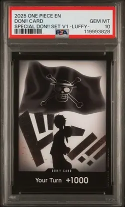 2025 One Piece EN Special Don!! Card V1 Monkey D. Luffy PSA 10 GEM Alt Art - Image 1