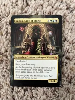 MTG- Damian, Sage of Stone x1 - Commander 2011 - Extended Altered Art - Image 1