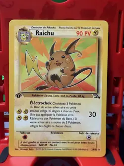 Pokemon TCG Raichu 29/62 1st Edition Fossil Non-Holo LP+ - Image 1