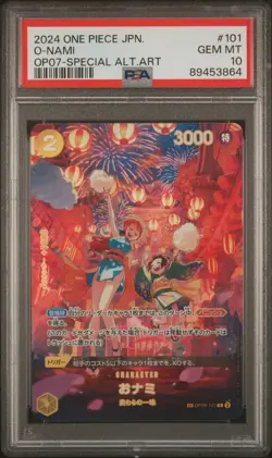 One Piece O-Nami OP06-101 500 Years in the Future Japanese Alt Art PSA 10 - Image 1