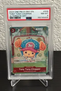 2024 One Piece EB01 EN EB01-006 Tony Tony Chopper Alt Art Foil PSA 8 - Image 1