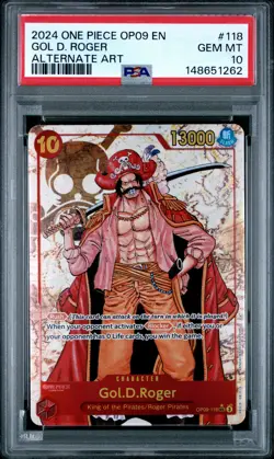 2024 ONE PIECE OP09-EMPERORS IN THE NEW WORLD ALTERNATE ART GOL D. ROGER PSA 10 - Image 1