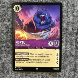Disney Lorcana Wilds Unknown Mor'du Savage Cursed Prince 57/204 Super Rare NM - Image 1