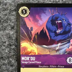 Disney Lorcana Wilds Unknown Mor'du Savage Cursed Prince 57/204 Super Rare NM - Image 3