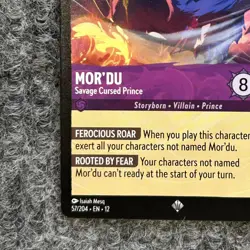 Disney Lorcana Wilds Unknown Mor'du Savage Cursed Prince 57/204 Super Rare NM - Image 4