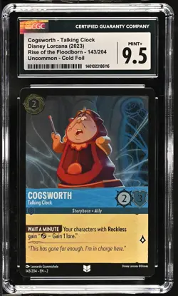 Disney Lorcana GRADED Cogsworth Talking Clock 143/204 ROF Uncommon 9.5 CGC - Image 1