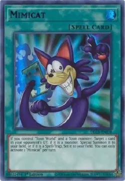 Yugioh - Mimicat - 1st Edition - Ultra Rare Blue NM - Free Holographic Card - Image 1