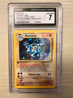 MACHAMP Holo 8/102 Base Set 1st Edition Pokemon Card Graded CGC 7 - Image 1