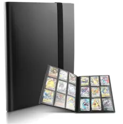 Trading Card Album Binder Folder 360 Side Loading Card Holder Black 9 Pocket - Image 1
