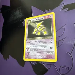 Pokemon TCG Dark Alakazam Holo Rare Card 1/82 1st edition LP - Image 2