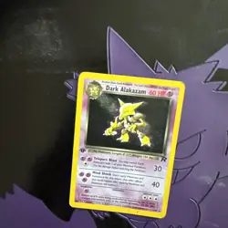 Pokemon TCG Dark Alakazam Holo Rare Card 1/82 1st edition LP - Image 5