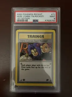 2000 Here Comes Team Rocket - Team Rocket Pokemon Cards - 1st Edition PSA 9 - Image 1