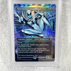 2025 MTG Magic Marvel Spectacular Spider-Man Borderless Foil #241 0241 GM PSA 10 - Image 4