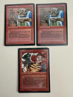3x Goblin Chirurgeon 2x V1 + 1x V2 MTG - Fallen Empires - ©1994 EX - Image 1
