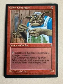 3x Goblin Chirurgeon 2x V1 + 1x V2 MTG - Fallen Empires - ©1994 EX - Image 3