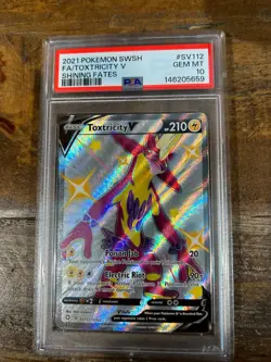 POKEMON 2021 Shining Fates SWSH Full Art TOXTRICITY V #SV112 PSA 10 Gem Mint 2 - Image 1