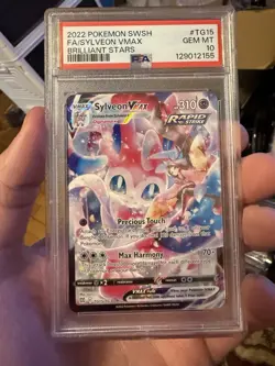 2022 POKEMON SWORD & SHIELD BRILLIANT STARS #TG15 FULL ART/SYLVEON VMAX PSA 10 - Image 1