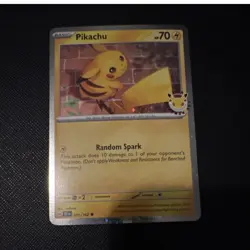 Pokemon Pikachu 051/162 SV05 Temporal Forces Stamped Holo Promo 70 HP - Image 1