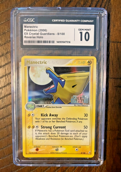 Pokemon TCG Manectric EX Crystal Guardians Reverse Holo CGC 10 Gem Mint Pop 20 - Image 3
