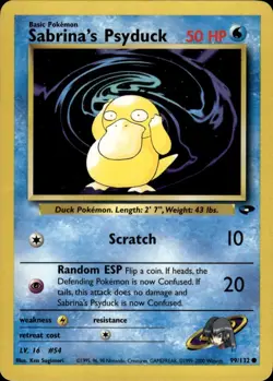 Sabrina's Psyduck 99/132 Common Gym Challenge Pokemon Unlimited Lightly Played - Image 1