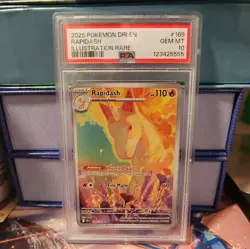 2025 POKEMON DRI EN-DESTINED RIVALS RAPIDASH #189 PSA 10 - Image 1