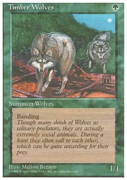 TIMBER WOLVES x1 mtg Very Light Play 4th Edition 1 Rare - Image 1