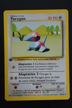 Pokemon TCG PORYGON 1ST EDITION FRENCH PORYGON Base Set 39/102 NM - Image 1
