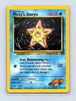 Misty's Staryu 92/132 Common Gym Challenge Pokemon Unlimited Lightly Played - Image 1