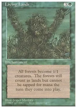 LIVING LANDS x1 mtg NM/NM- 4th Edition 1 Rare - Image 1