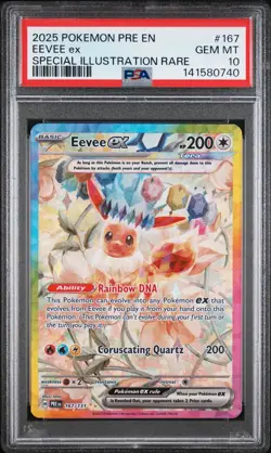 2025 Pokemon Prismatic Evolutions Eevee EX #167 Special Illustration Rare PSA 10 - Image 1