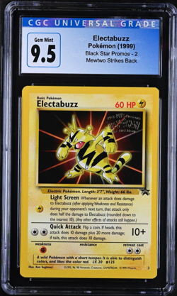 Pokemon Electabuzz WB Mewtwo Strikes Back Movie Black Star Promo #2 CGC 9.5 - Image 1