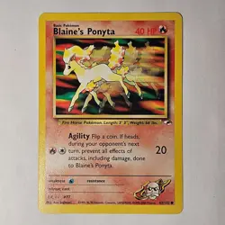 Blaine's Ponyta 63/132 Common Gym Heroes Pokemon Unlimited NM - Image 1