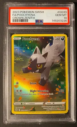 2023 Pokemon Poochyena GG33/GG70 Crown Zenith Galarian Gallery PSA 10 - Image 1