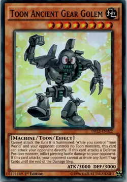 Yugioh Toon Ancient Gear Golem DRL2-EN022 1st Edition Super Rare NM - Image 1