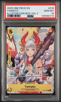 2025 ONE PIECE PROMOS ILLUSTRATION BOX VOL.2 #016 YAMATO PSA 10 - Image 1