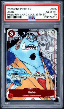 Jinbe 25th Anniversary English PSA 10 GEM MINT One Piece 2023 ST01-005 Alt Art - Image 1