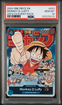 2024 ONE PIECE CHAMPIONSHIP 2023 EVENT PACK #033 MONKEY D. LUFFY PSA 10 - Image 1