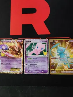Pokemon 25th Anniversary Lot of 3 Mew Cards - 2 Ex's + 1 Mewtwo Ex - Image 1