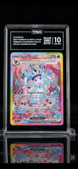 Pokemon Sylveon ex Prismatic Evolutions Special Illustration Rare #156 TAG 10 - Image 1