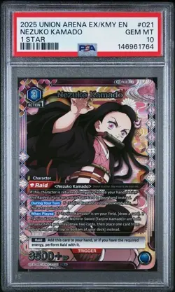 2025 UNION ARENA DEMON SLAYER VOL.2 020 NEZUKO KAMADO 1 STAR PSA 10 GEM MINT - Image 1
