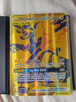 Pokemon TCG: Sun & Moon SM248 Pikachu & Zekrom GX Jumbo Black Star Promo N/MINT+ - Image 1