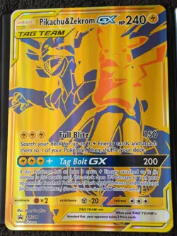 Pokemon TCG: Sun & Moon SM248 Pikachu & Zekrom GX Jumbo Black Star Promo N/MINT+ - Image 3