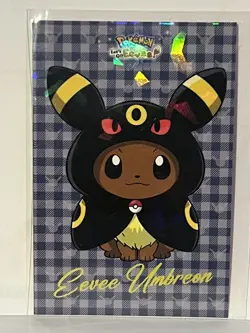 Eevee Umbreon Poncho Cracked Ice Pokemon Let's Go Eevee Card Database NM - Image 1
